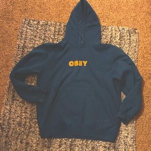 Beautiful blue obey hoodie Men’s xL EUC